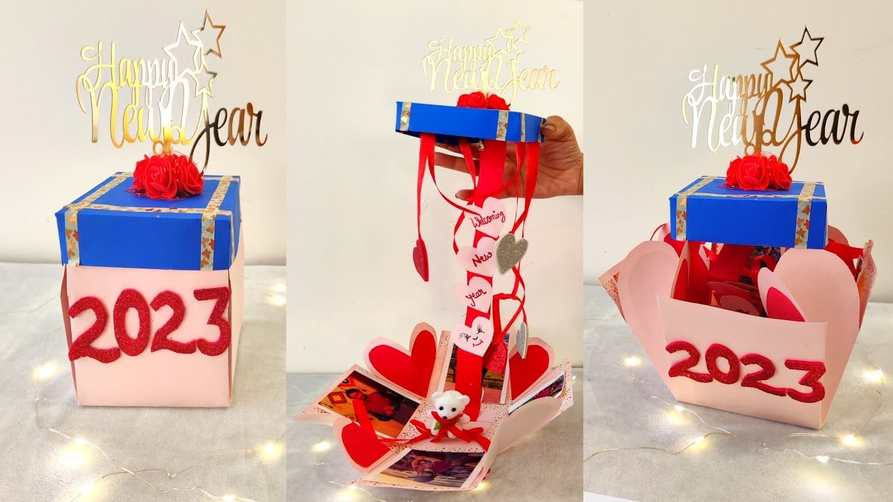 DIY New Year Explosion Box Tutorial | Surprise gift Idea | Handmade Gift Making #explosionbox
