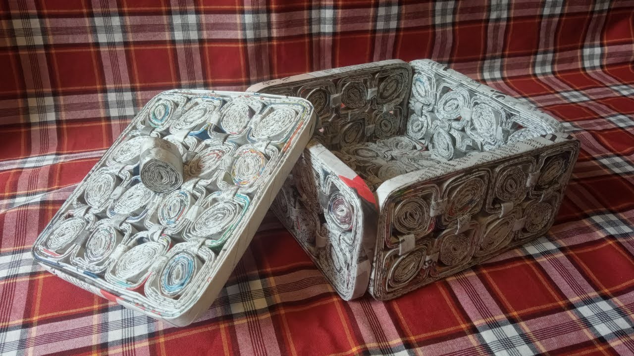 DIY Newspaper Craft | How to make newspaper box | Newspaper Basket Ideas