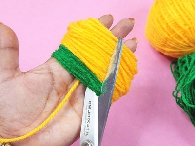 Easy woolen lemon making using fingers - embroidery trick  - handmade lemon - diy lemon with wool