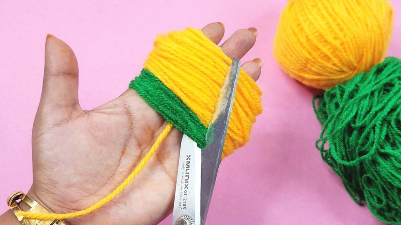 Easy woolen lemon making using fingers - embroidery trick  - handmade lemon - diy lemon with wool