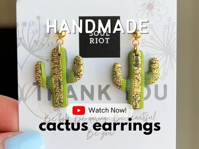 Handmade Gift. CACTUS EARRINGS from polymer clay.