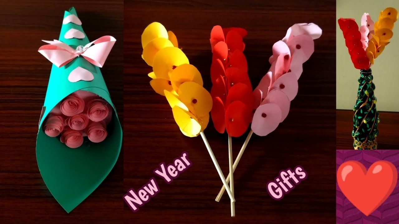 Handmade New Year Gift Ideas Easy | Beautiful Paper Flower Making | Happy New Year Gifts | Paper DIY