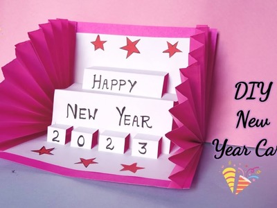 Happy New Year Card making handmade 2023||DIY New Year Pop up greeting card||#newyear #diy #card