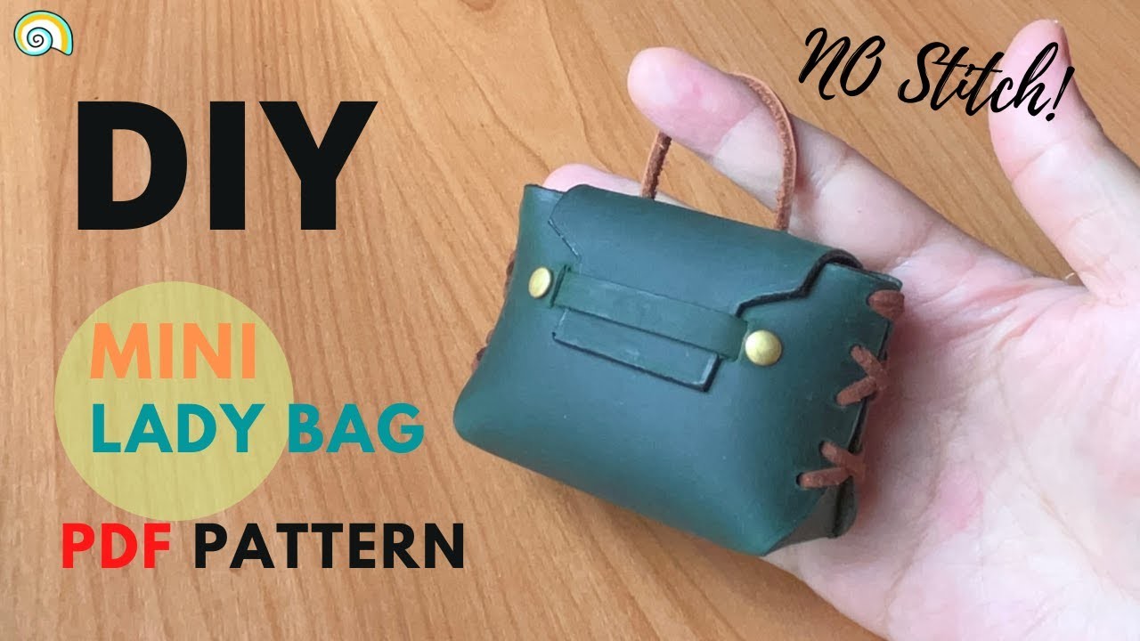 How to make a Tiny No stitch Lady Bag using leather.