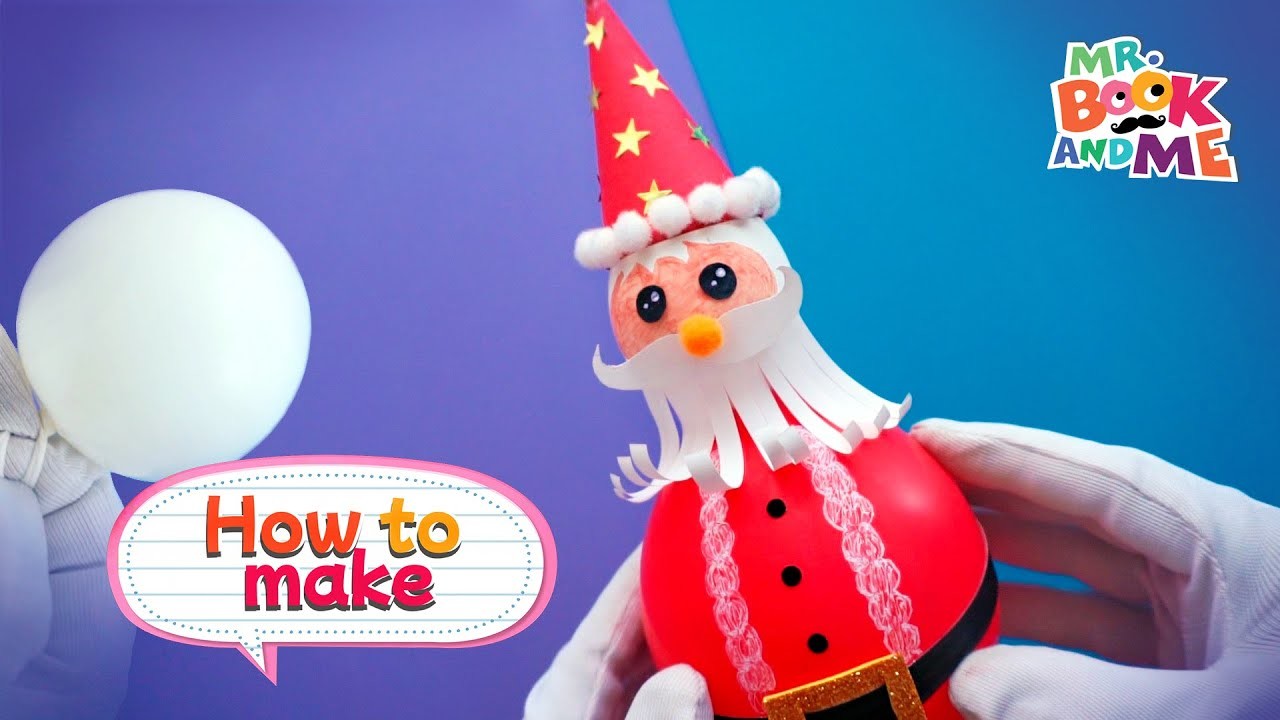 How to make balloon Santa Claus | Balloon Santa Claus craft | DIY balloon Santa