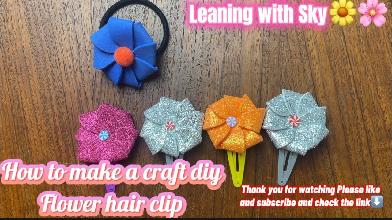 How to make Diy craft flower hair clip????????EP20