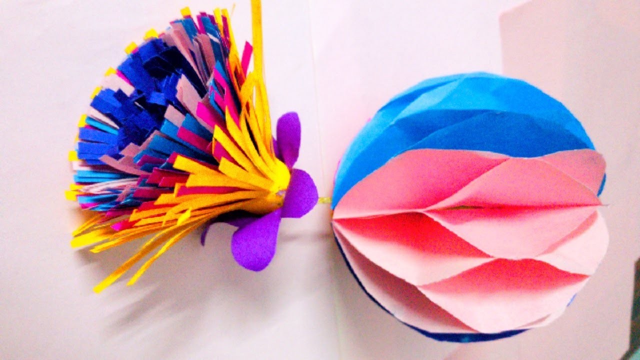 How to Make Hanging Paper Ball Easy Steps | DIY | New year Craft | Thanz Craft And Design |