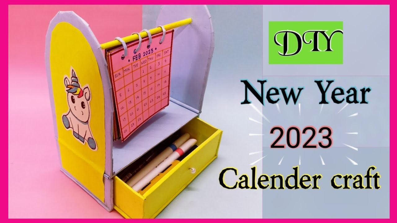 How to make new year 2023 desk calendar. DIY calendar craft.handmade desk calendar.New year crafts