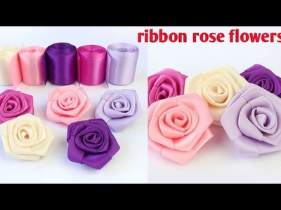 How to make ribbon flowers. Ribbon rose flowers. Diy Satin flowers@stitchingwithisra