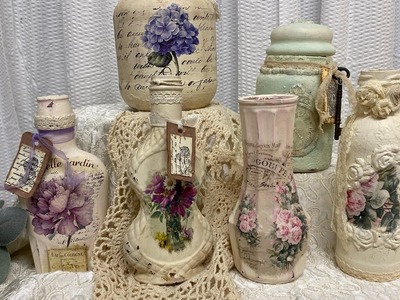 How to Shabby Chic Bottle Decor