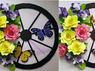 Paper flower wallhanging craft idea || wall decor||paper craft|wallhanging||wallmate