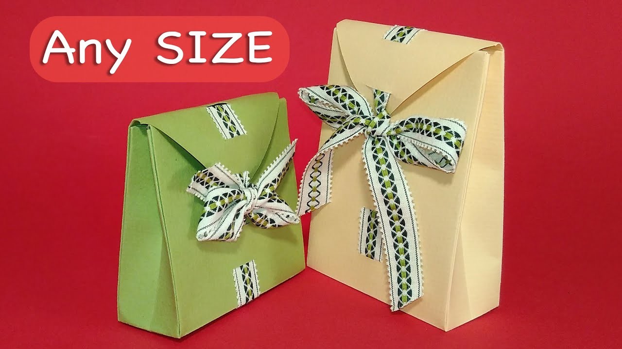 Paper Gift Bag with closure. ANY SIZE!!!! How to wrap a present. Origami gift box