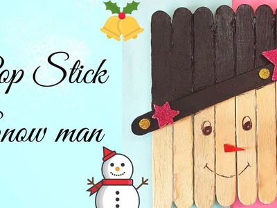 Popsicle sticks crafts for kids | DIY Popsicle stick snowman⛄ | Christmas⛄ & New Year Decoration