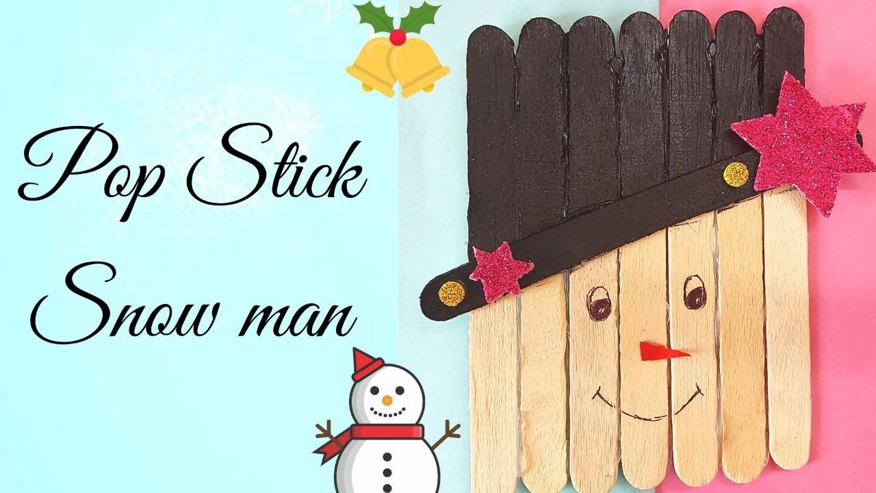 Popsicle sticks crafts for kids | DIY Popsicle stick snowman⛄ | Christmas⛄ & New Year Decoration