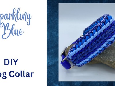 Sparkling blue DIY Dog Collar