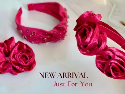 Velvet Rosette Headband. How to make Velvet Rose Scrunchie. Diy flower hair accessories