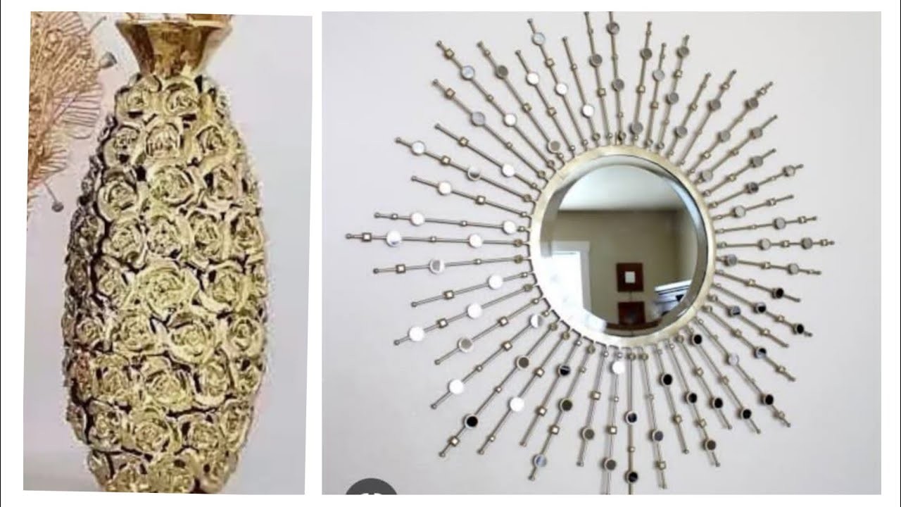 Wall hanging mirror. bottle art. candle holder @luxuryhomeartsideas8269
