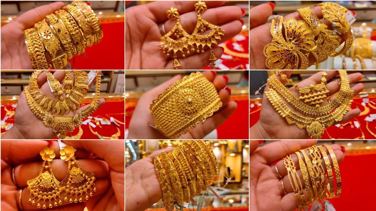 10 gram থেকে earrings lahari necklace hasuli under 1lakh gold design with price#modernguineahouse
