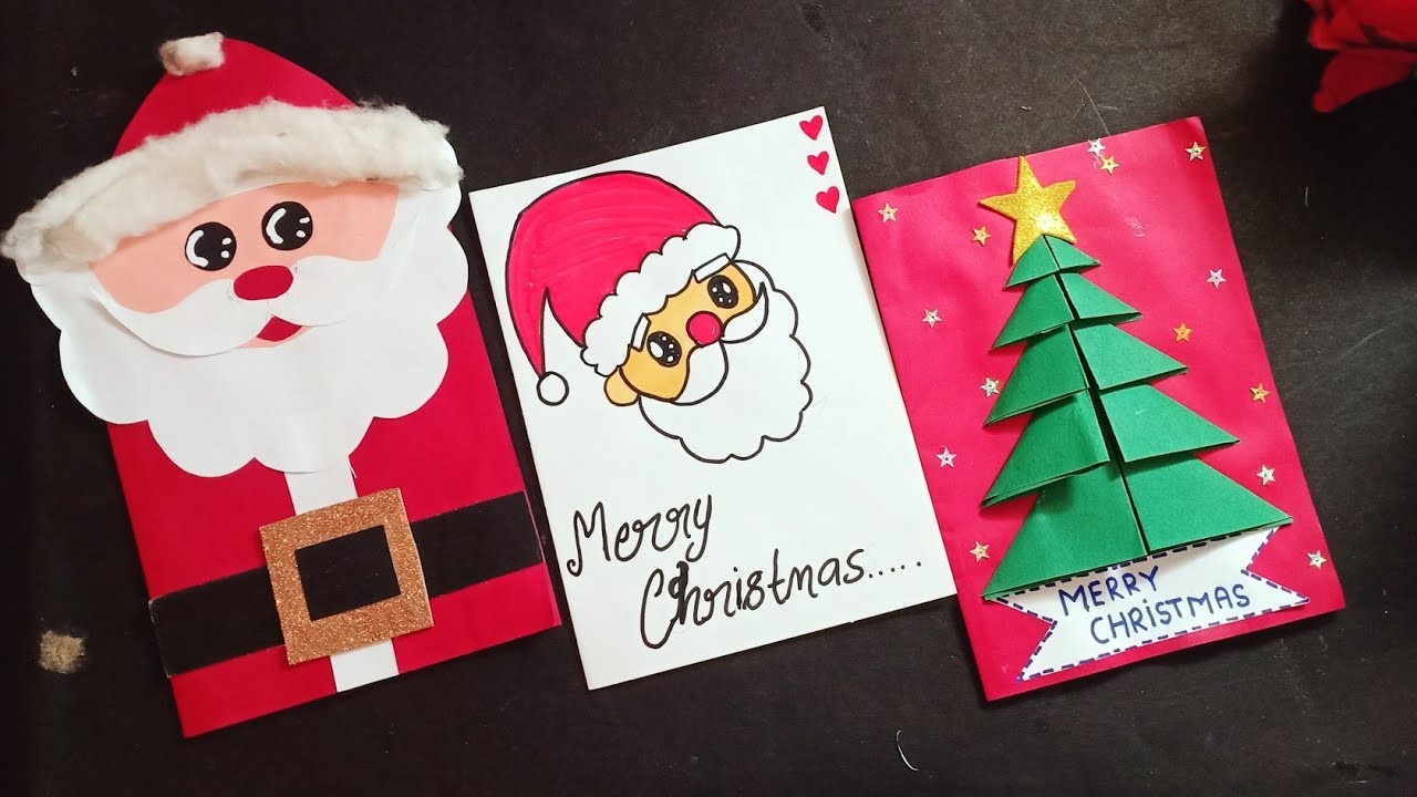 3 Diy Christmas cards | Christmas greeting card | how to make a Christmas greeting card making
