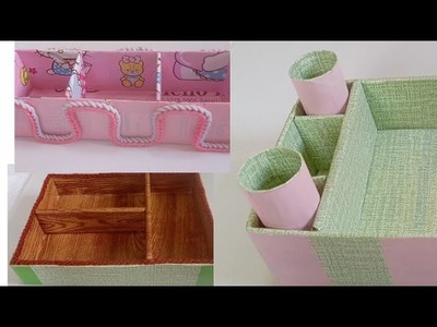 3 Simple And Easy Diy Organizer From Cardboard. Cardboard Idea. Diy Organizer. Simple And Easy