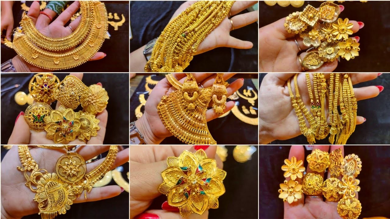 30 gram মধ্যে earrings necklace moff chainunder 1lakh gold design with price#karukanchan