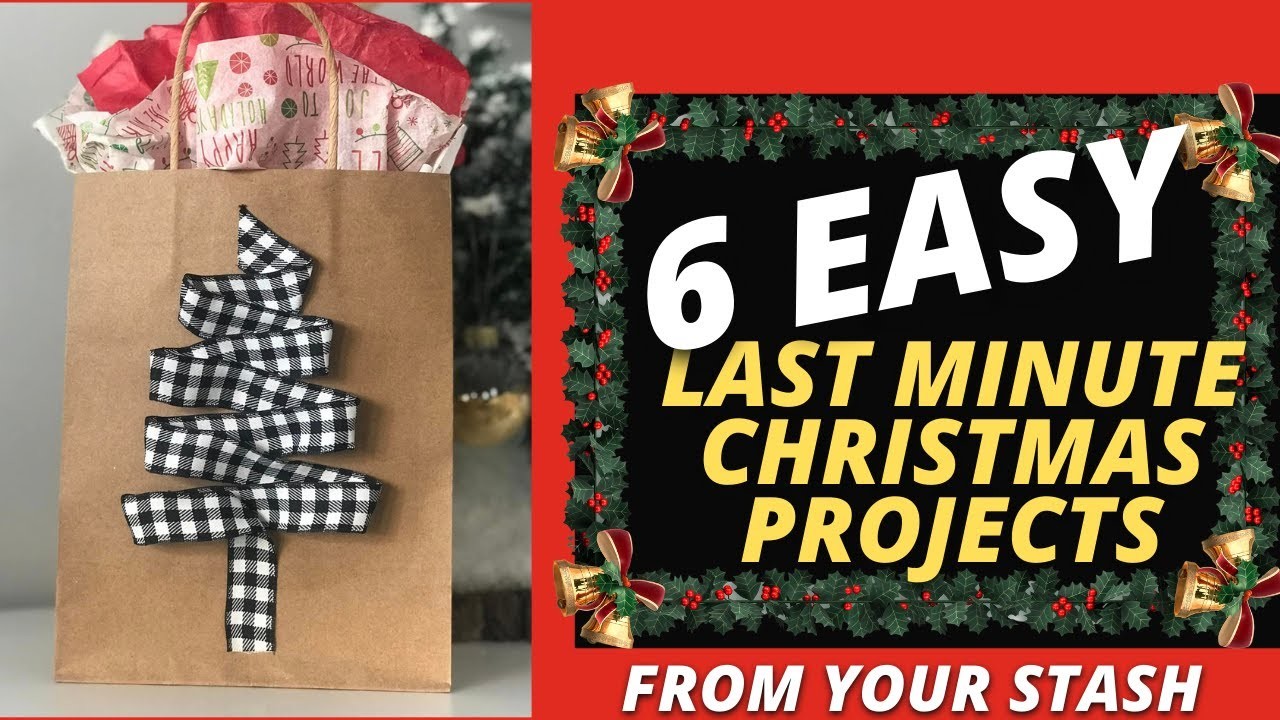 6 Easy Last Minute Christmas DIY's. Last Minute crafts from Your Craft Stash! Easy Christmas Crafts