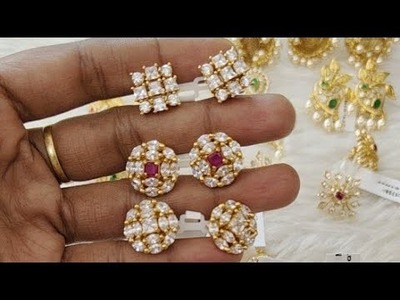 92.5 Silver Jewellery Diamond Repilca Earrings Desgins Live