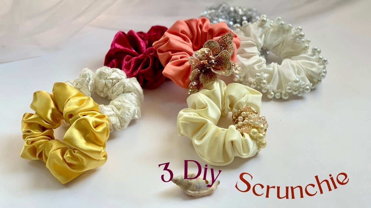 Beaded Scrunchies Diy. How to make 3 different Scrunchie