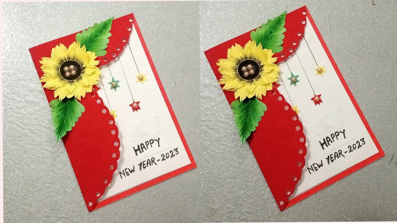 Beautiful handmade card for new year . diy new year card.#diy .#craft .#newyear