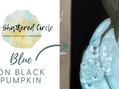 Blue on Black Pumpkin (Glass & Resin Art Tutorial)