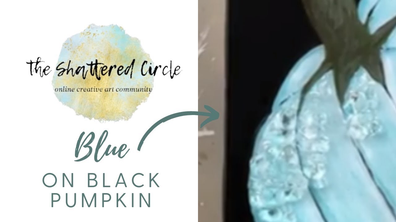 Blue on Black Pumpkin (Glass & Resin Art Tutorial)