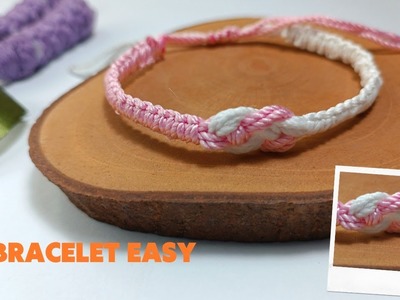 Cara Membuat Gelang dari Benang Rajut | Easy and Simple bracelet| Macrame bracelet tutorial