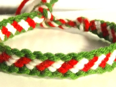 Christmas Friendship Bracelet Tutorial, DIY Bordered Candy Stripe Bracelet
