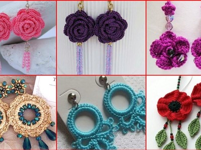 Crochet hoops designs | handmade crochet earrings | crochet earrings design ideas2023