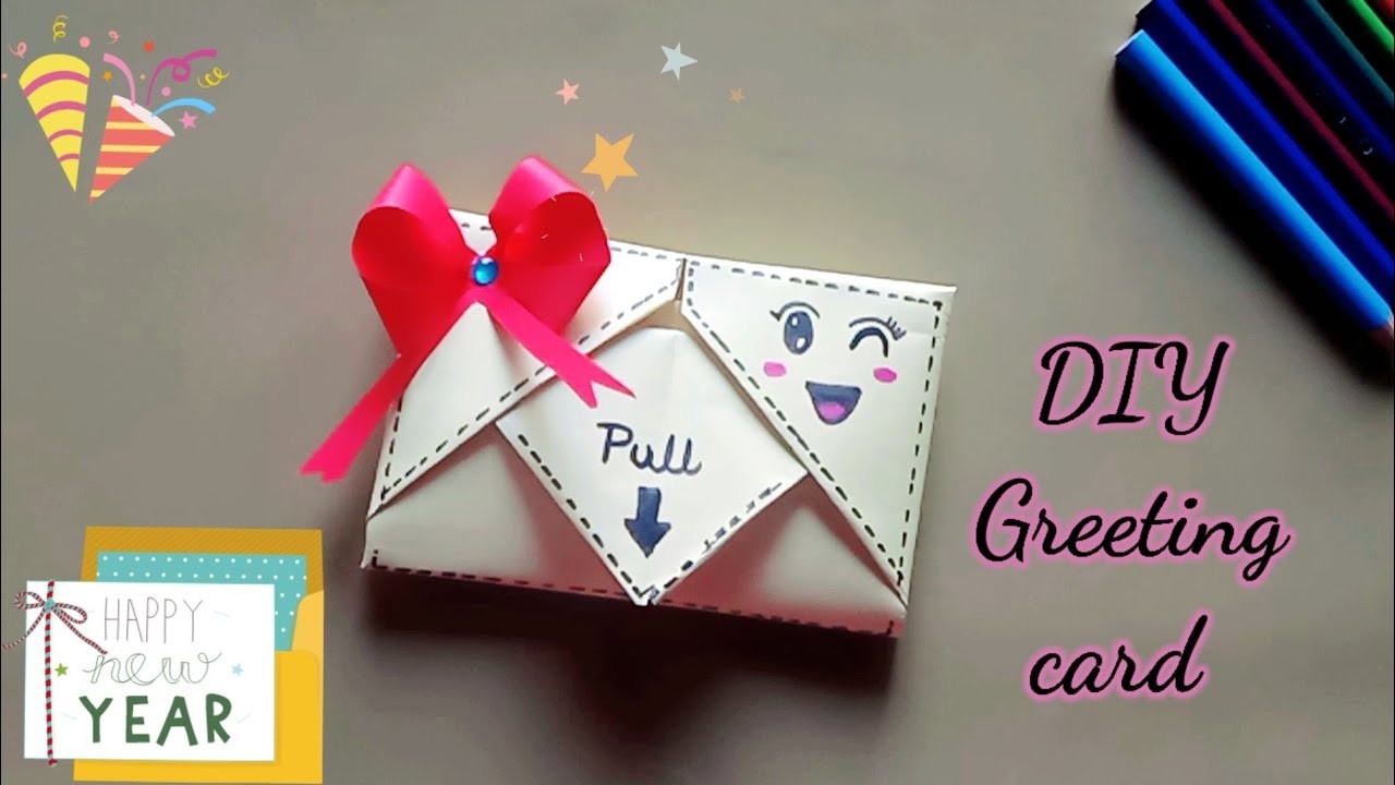 Cute and Easy Greeting Card|| DIY how to make a greeting Card||Happy New year 2023#diy #card#newyear