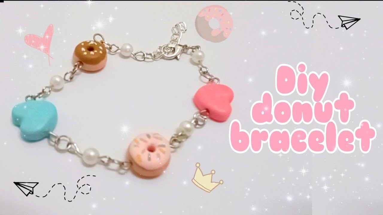 D.i.y donut bracelet ???? | cute bracelet | polymer clay tutorial