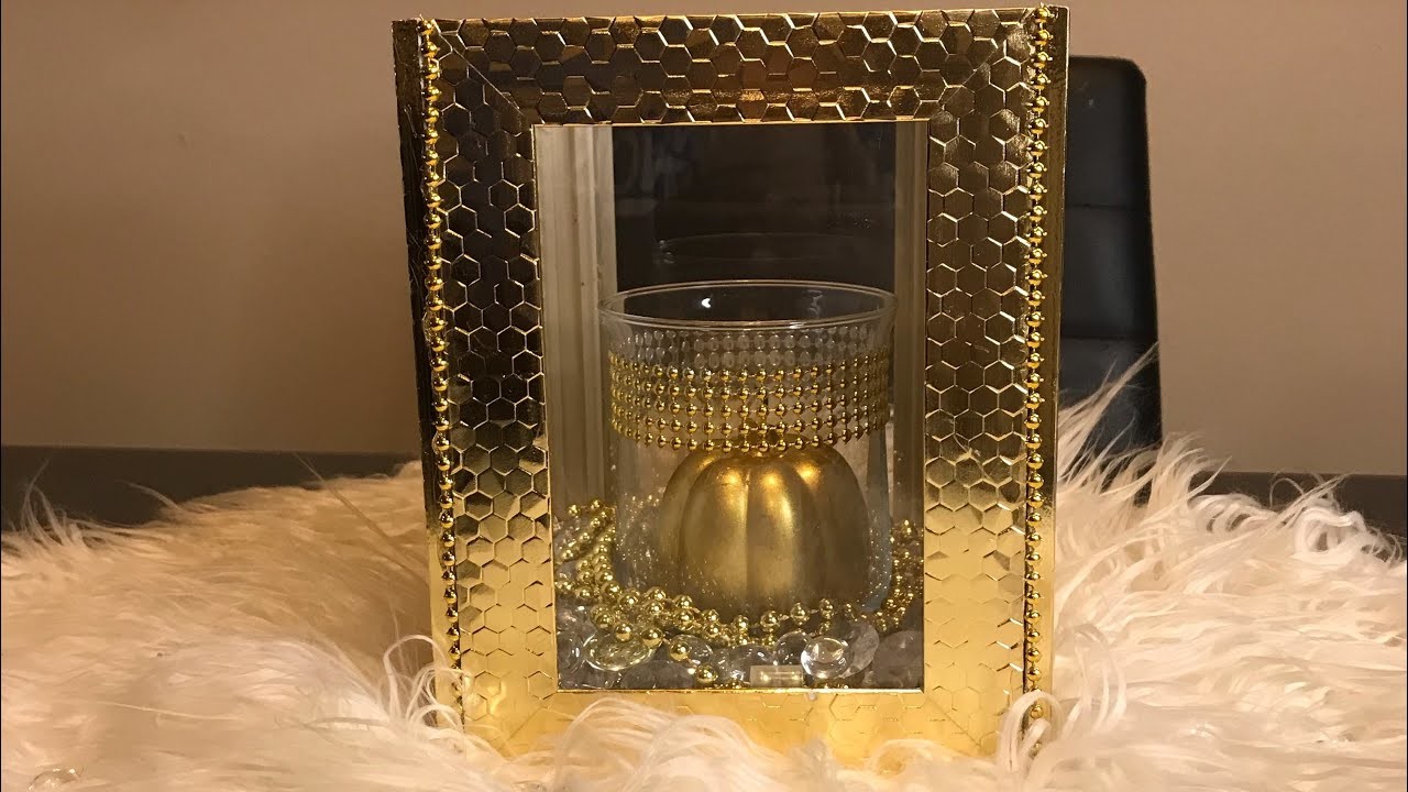 DIY Gold Lantern #diys #dollartree #homedecor #lantern #johnnydynamytkroon