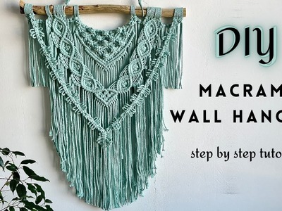 DIY Macrame Wall Hanging Tutorial │ MACRAME TUTORIAL │ Interior Decor Tiffany Color │ Berry Knot