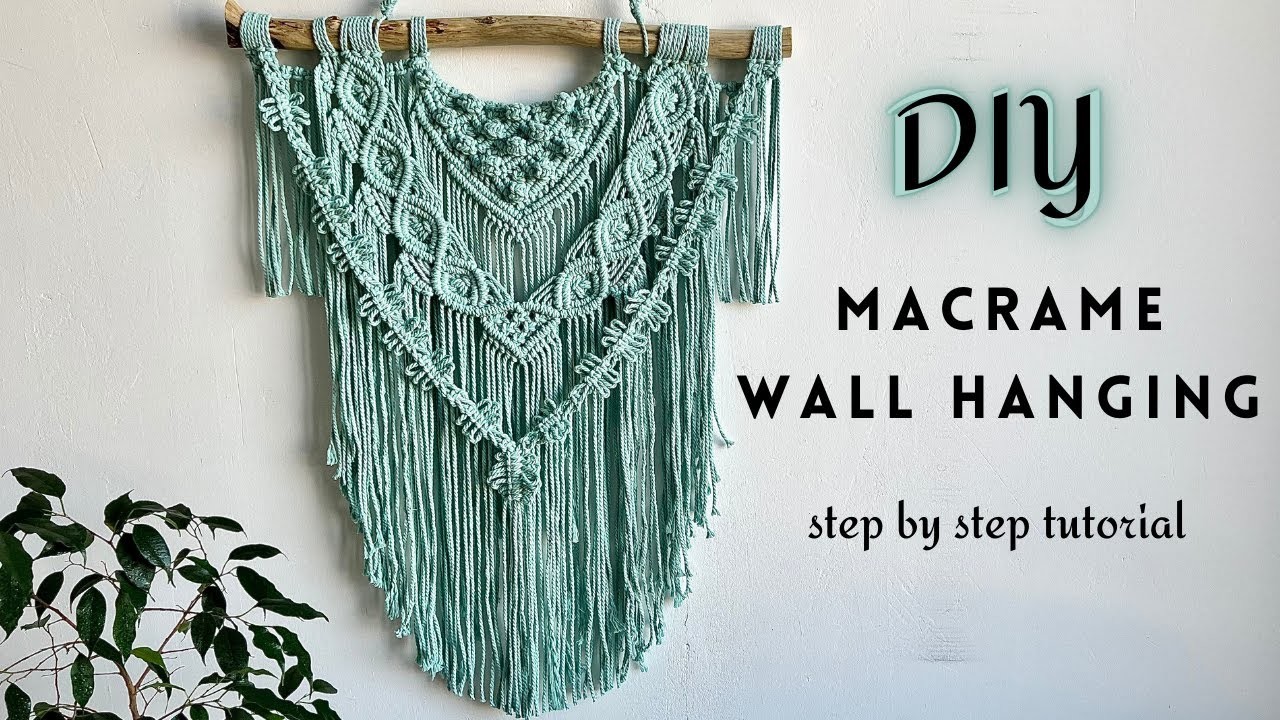 DIY Macrame Wall Hanging Tutorial │ MACRAME TUTORIAL │ Interior Decor Tiffany Color │ Berry Knot