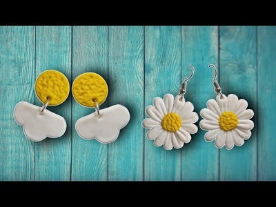 DIY.make chamomile earrings with handmade or polymer clay, in 2 amazing technique #howto  #how #art
