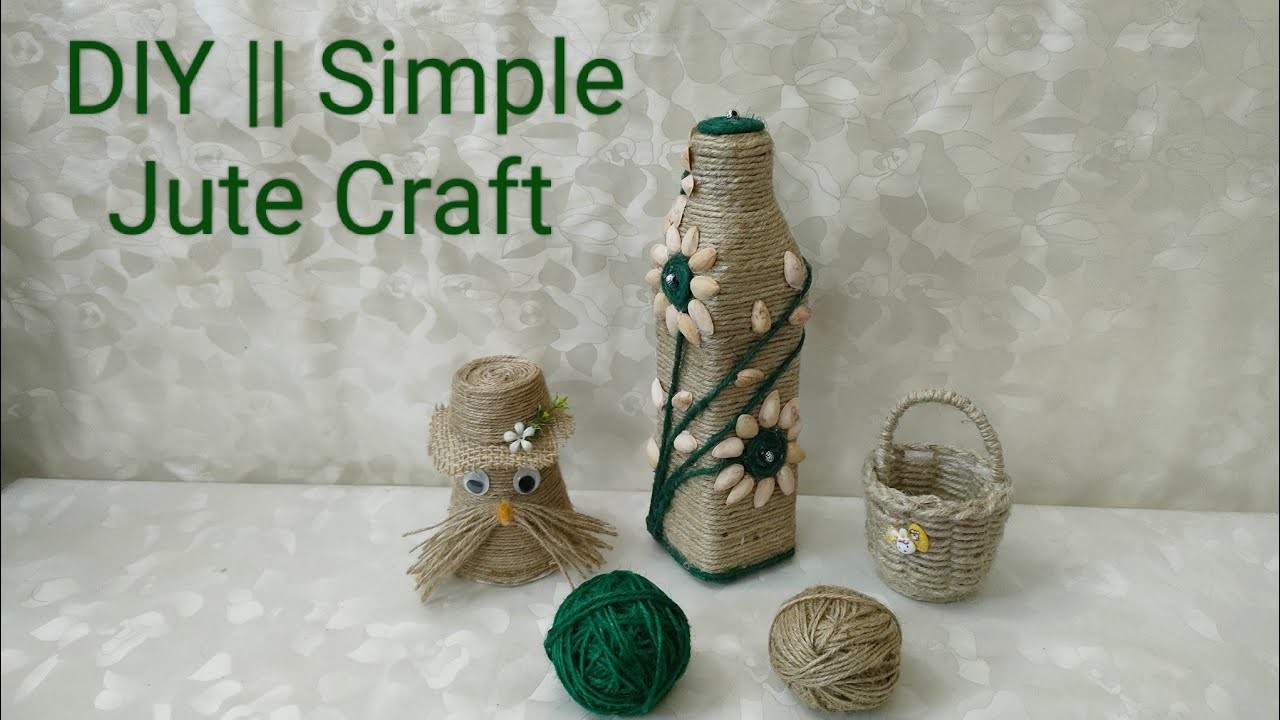 DIY || Simple Jute Craft || Bottle work || Home decor #myeasycrafts