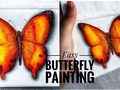 Easy Butterfly Painting | how to paint butterfly | easy artwork | beginners painting #art #viral