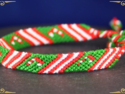 EASY for BEGINNERS !! Sweet CANDY CANE | diy christmas bracelet | How to make a christmas bracelet