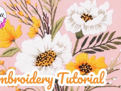 Hand Embroidery Tutorial - DIY kit Flower Bouquet ????????
