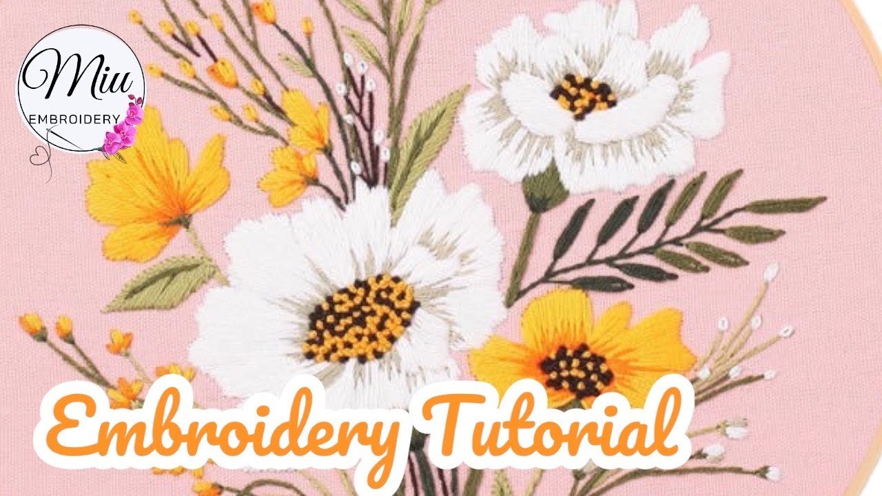 Hand Embroidery Tutorial - DIY kit Flower Bouquet ????????