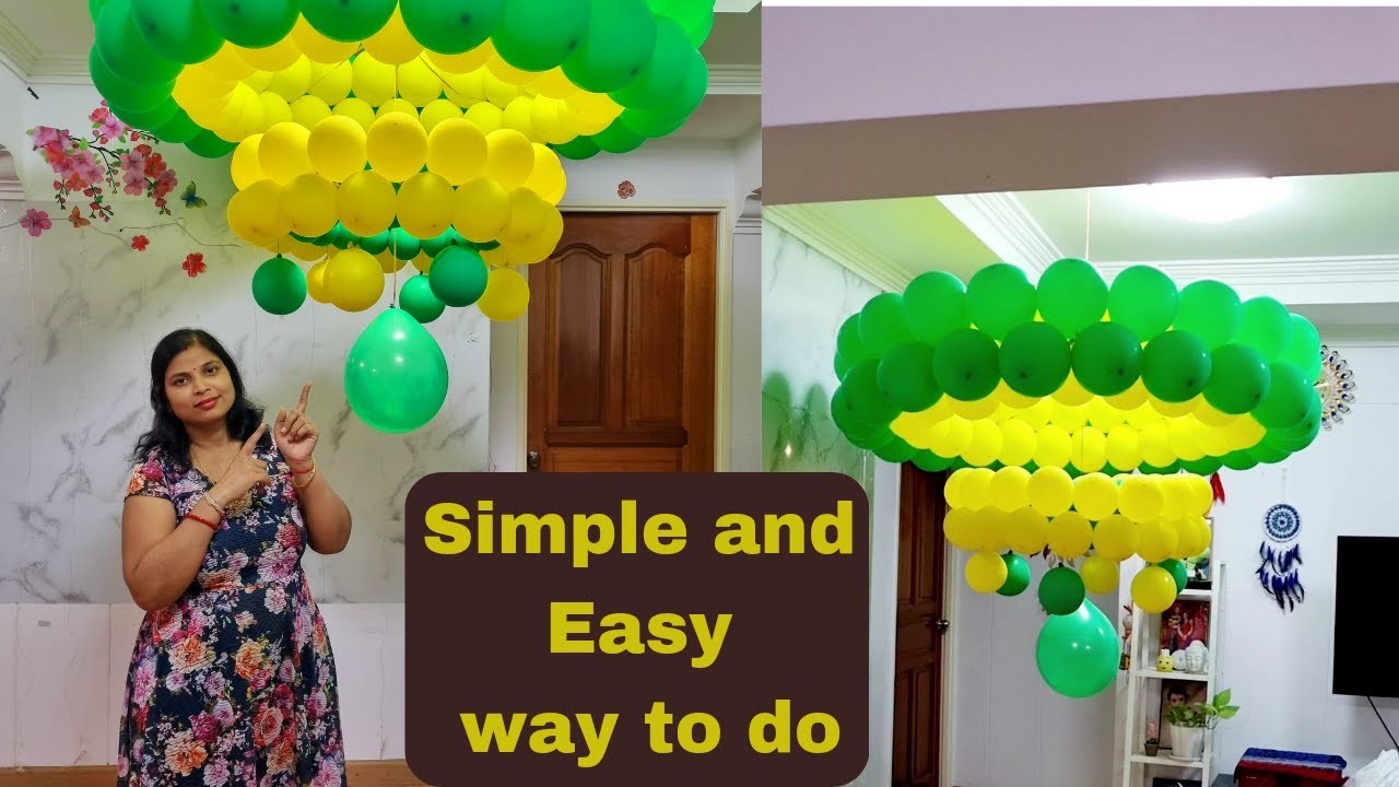 How to make a balloon jhoomar at home | easy decoration ideas at home| Two layer balloon jhoomar |
