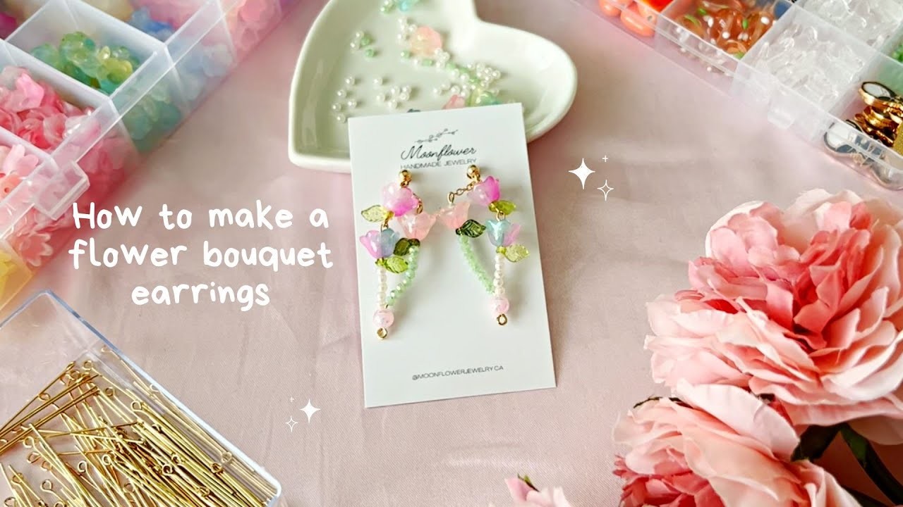 How to make a flower bouquet earrings
