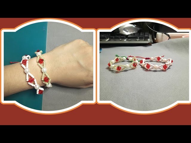 How to make a very easy thread bracelet with pearls