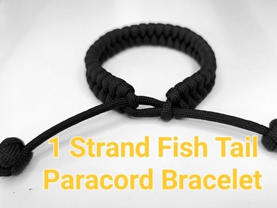 How to make an Easy 1 Strand Fishtail Adjustable Paracord Bracelet Rastaclat Style