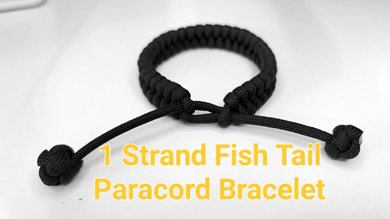 How to make an Easy 1 Strand Fishtail Adjustable Paracord Bracelet Rastaclat Style